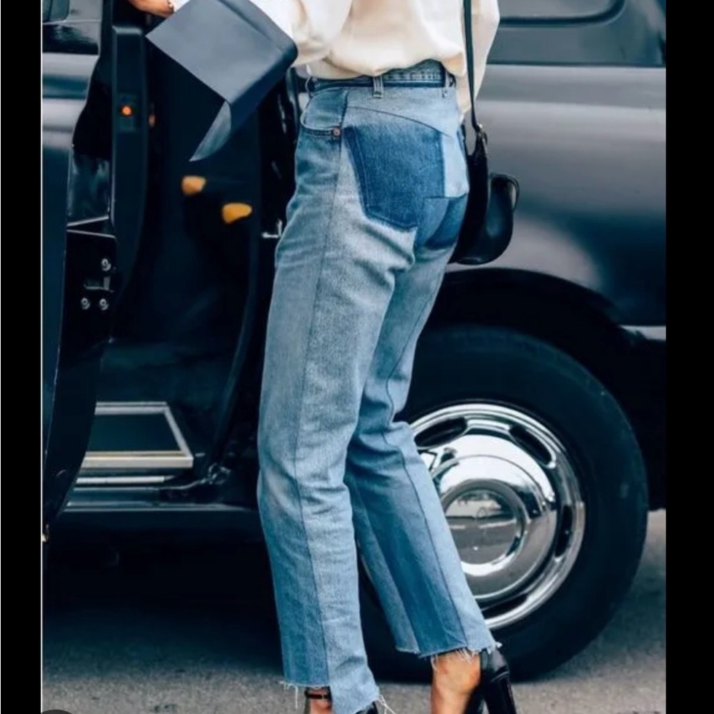 VETEMENT deconstructed blue jeans